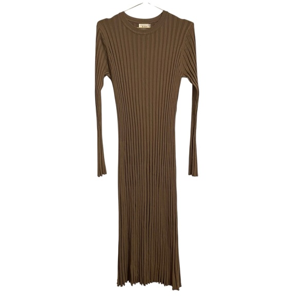 DISSH Ada Khaki Long Sleeve Midi Dress MED NWT - Picture 3 of 8